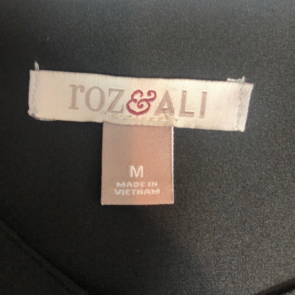 Roz & Ali Asymmetrical Zip Black Moto Lightweight Jacket/Shirt Medium - Picture 8 of 14